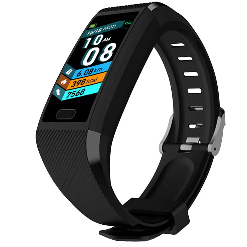 Умные часы для мужчин, кровяное давление, умные часы, водонепроницаемые, умные часы для женщин, браслет для спорта и здоровья, Смарт часы для Android Ios - Цвет: Black