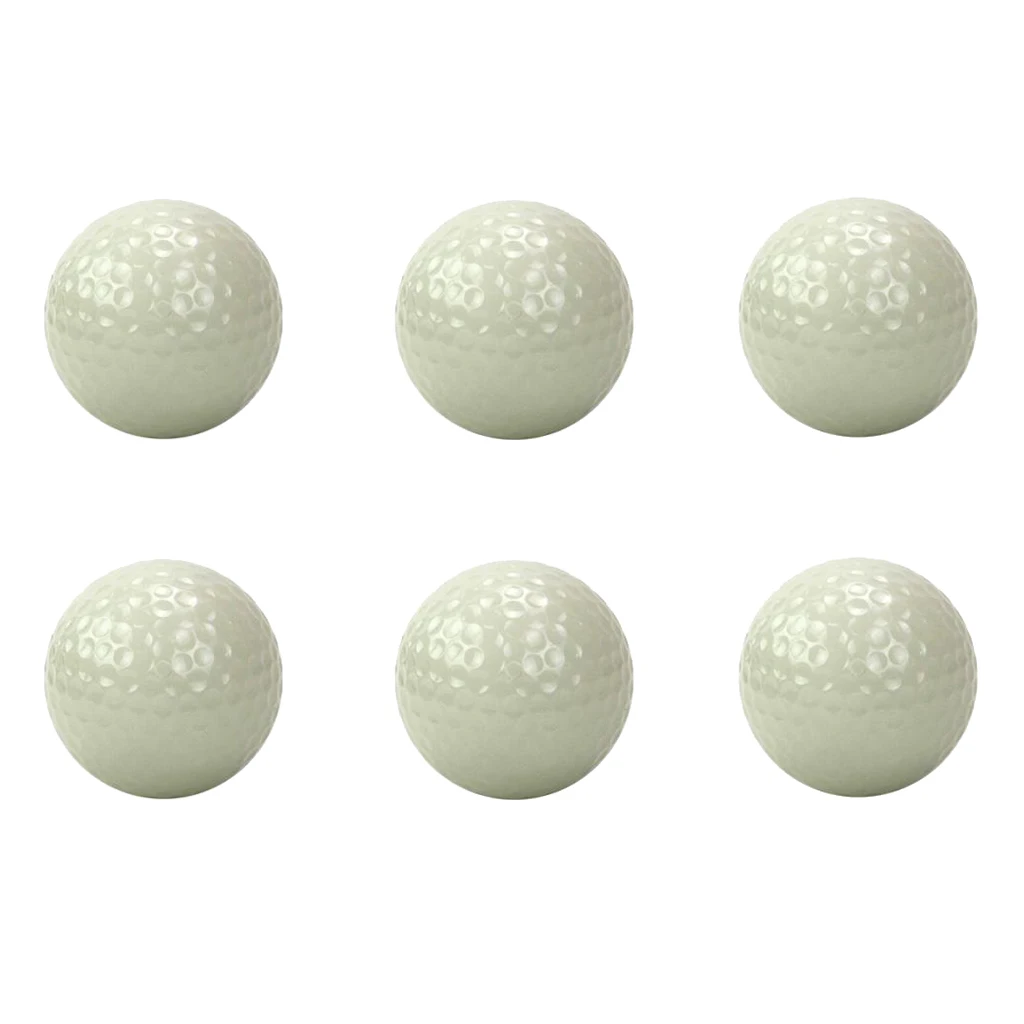 6pcs Night Golfing Luminous Golf Balls Fluorescent Long Lasting Bright Sunlight Glow Golf Club Accessory