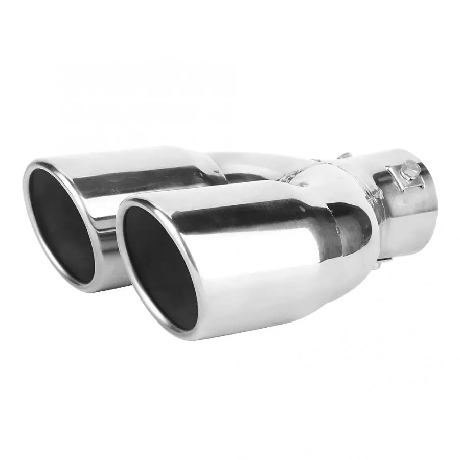 

Universal Stainless Steel Double Outlet Car Tail Rear Exhaust Pipe Modification Parts high quality auto accessories