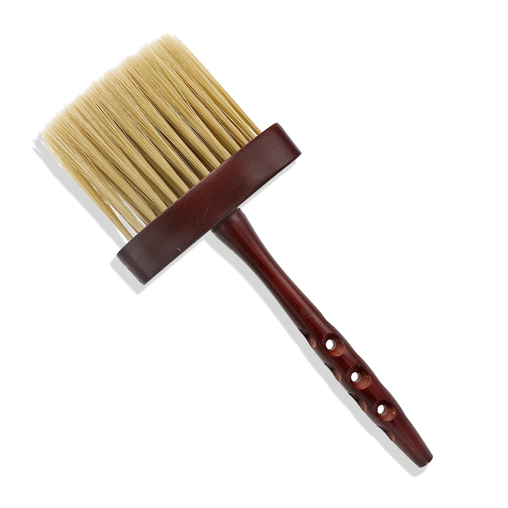 1 шт. стилист стрижка Шея мягкой щеткой полые деревянная ручка волос, щетка для волос, щетка Парикмахерская парикмахера щеточка для шеи - Цвет: Красный
