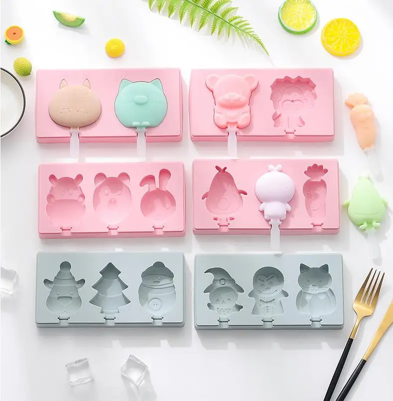 Забавные DIY формы для мороженого силиконовый материал 12 видов стилей мультфильм