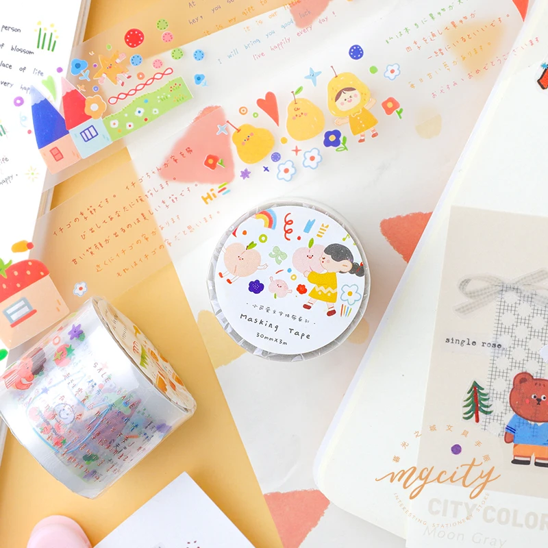 

1 pcs/lot Washi Masking Tapes Little cute text Decorative Adhesive Scrapbooking DIY Paper Japanese Stickers