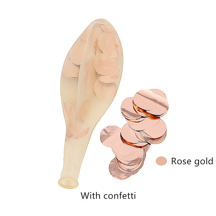 10 шт. 18 дюймов красочные креативная роза Золото Прозрачный латекс конфетти воздушный шар для Бэйби Шауэр День Рождения украшения латексные шары - Цвет: Rose gold