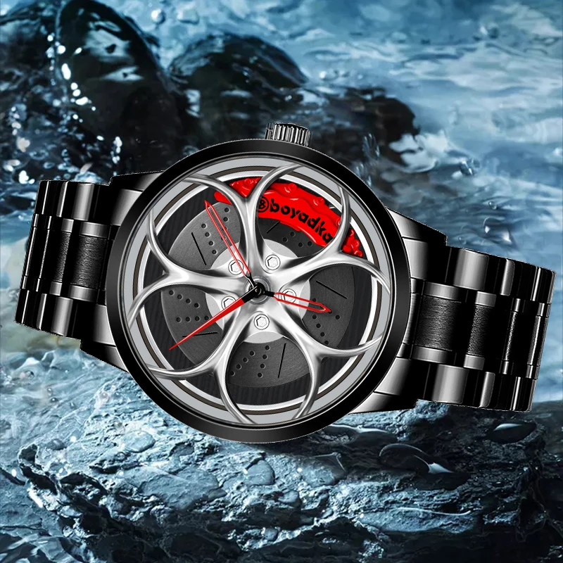 2021 Fashion New Watch Auto Racing Car Watches Stainless Steel Band Cool Black Watch for Men Husband Boyfriend Gift Watch