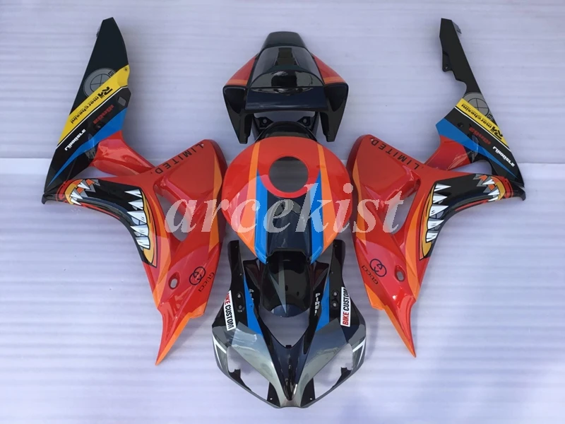 4 подарки литья под давлением ABS Обтекатели комплект подходит для CBR1000RR 2006 2007 06 07 1000 RR CBR1000 Кузов Набор холодный красный акула