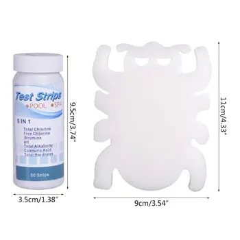 

10pcs Spider Oil Absorbing Sponge with 50pcs Test Strips for Swimming Pool Tub X7YD