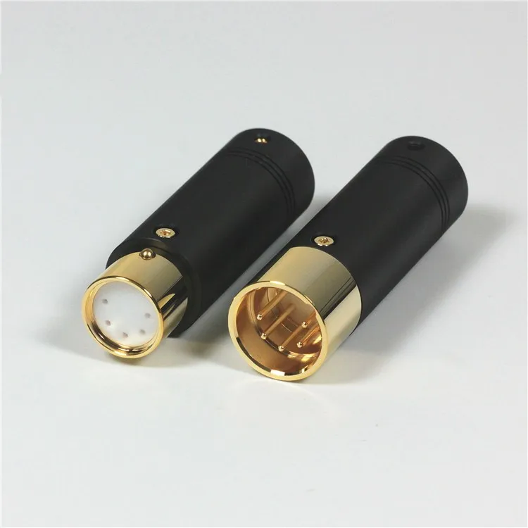 Позолоченный HIFI аудио штекер пятиядерный Cannon XLR штекер 10 мм