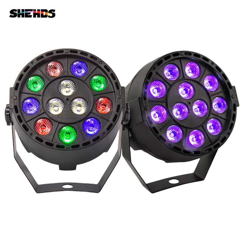 2pcs 미니 Led 플랫 파 12x3W RGBW 4 색 무대 워시 조명 DJ 파티 클럽 디스코 8 채널 DMX 512 마스터/저장 무대 조명, 무대 조명 스테이지 워시 조명