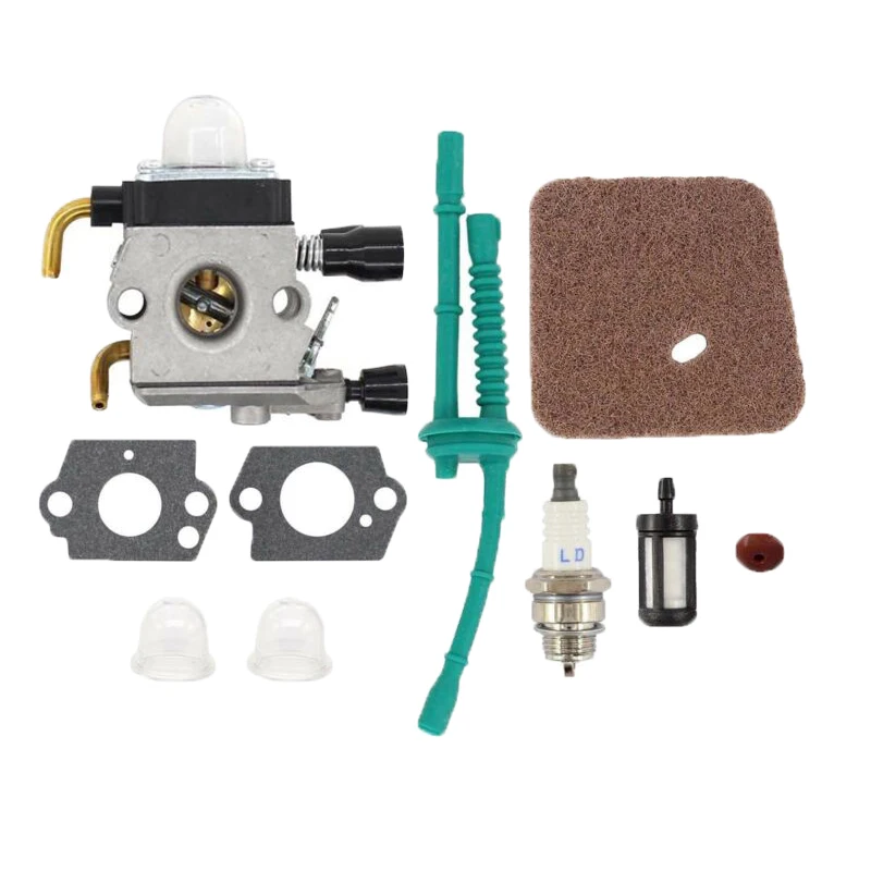 

Air Filter Carburetor Kit Spark Plug Fuel Hose Gasket Primer Bulb For Stihl FS75 FS80 FS85 FC75