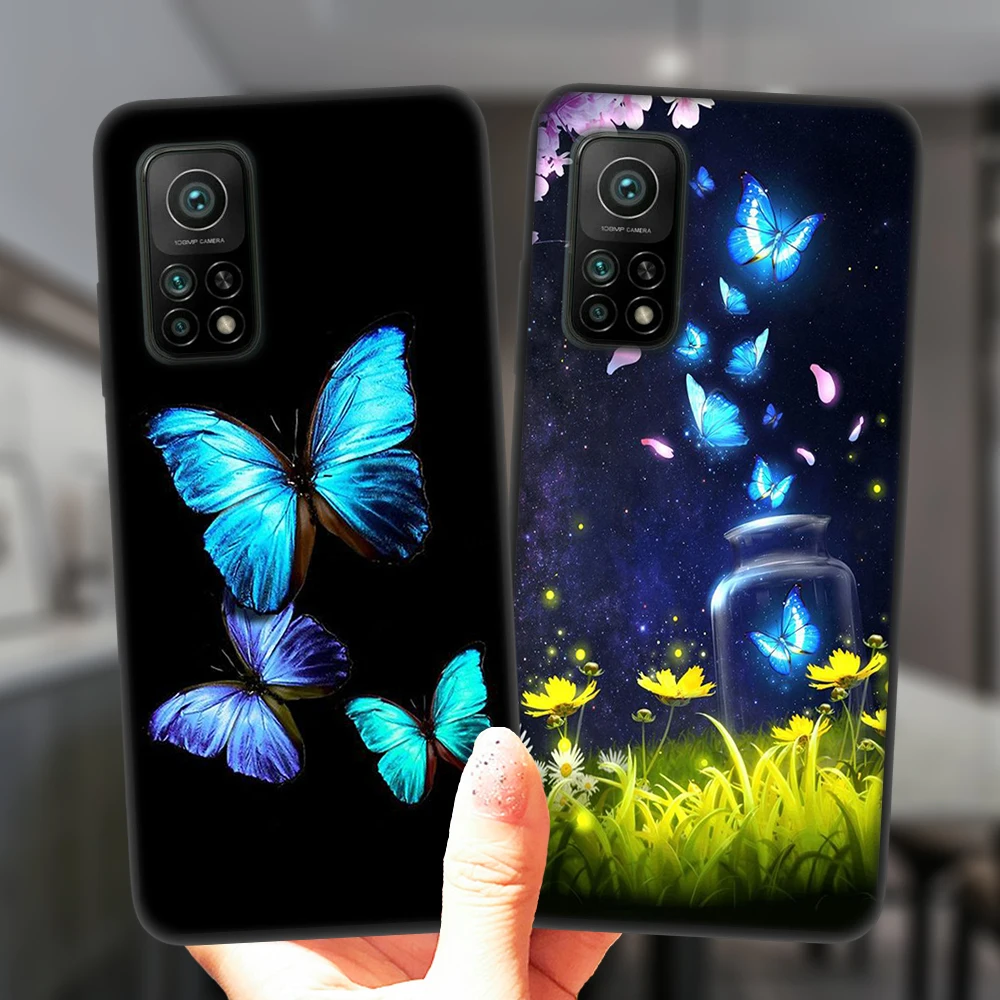 Милый синий красивый чехол для телефона с бабочкой Xiaomi Mi 10T Lite 10 Ultra Redmi Note 9S 7 8 9 Note9