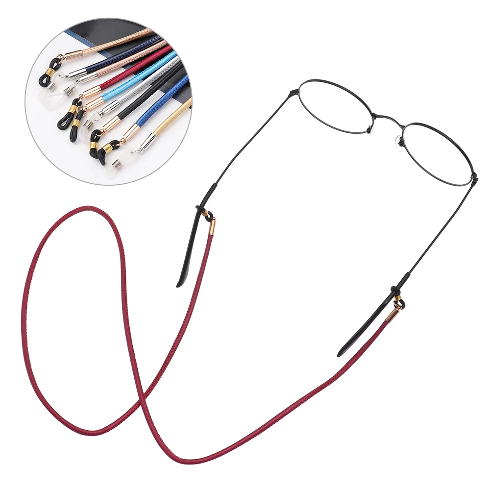 

1PC New Unisex PU Leather Anti-Slip Glasses Lanyard Eyeglasses Chain Non-slip Glasses Rope Cord Holder Sports Accessories