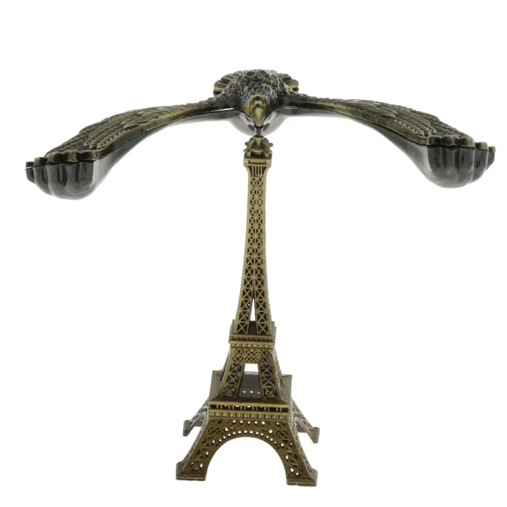 Creative Iron Tower Balance Eagle Statue Figurine Building Home Decoration Children Teens Toy DIY Crafts Ornament