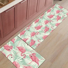 2 шт. Коврики для кухни Фламинго тропические растения коврики для входного пути ванная комната гостиная двери коврики домашний декор