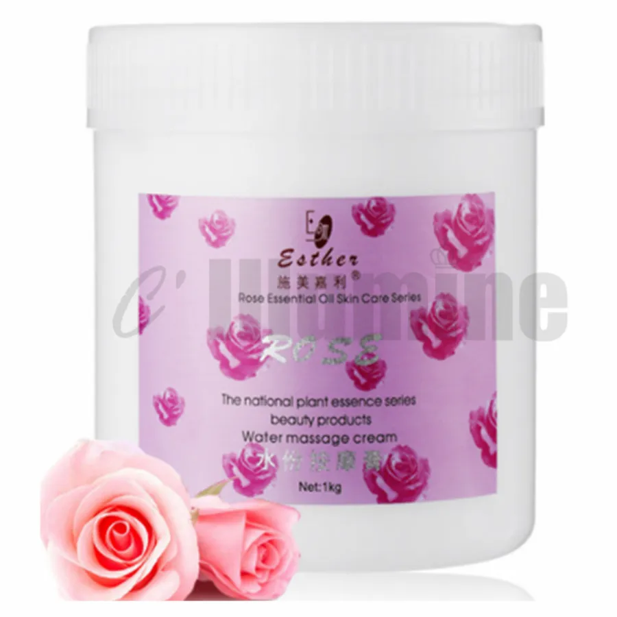 Big Bottle Rose Essence Water Massage Cream Relax Beauty Salon Facial Body Whitening Moisturizing 1000g