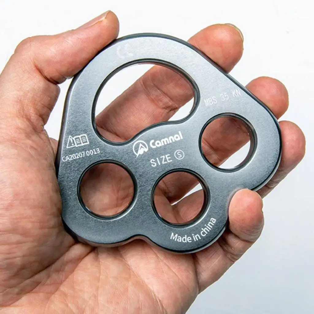 4 Holes Paw Rigging Plate Rope Separator Device Outdoor Rock Climbing Multi Anchor Point Connector Gear Equipment