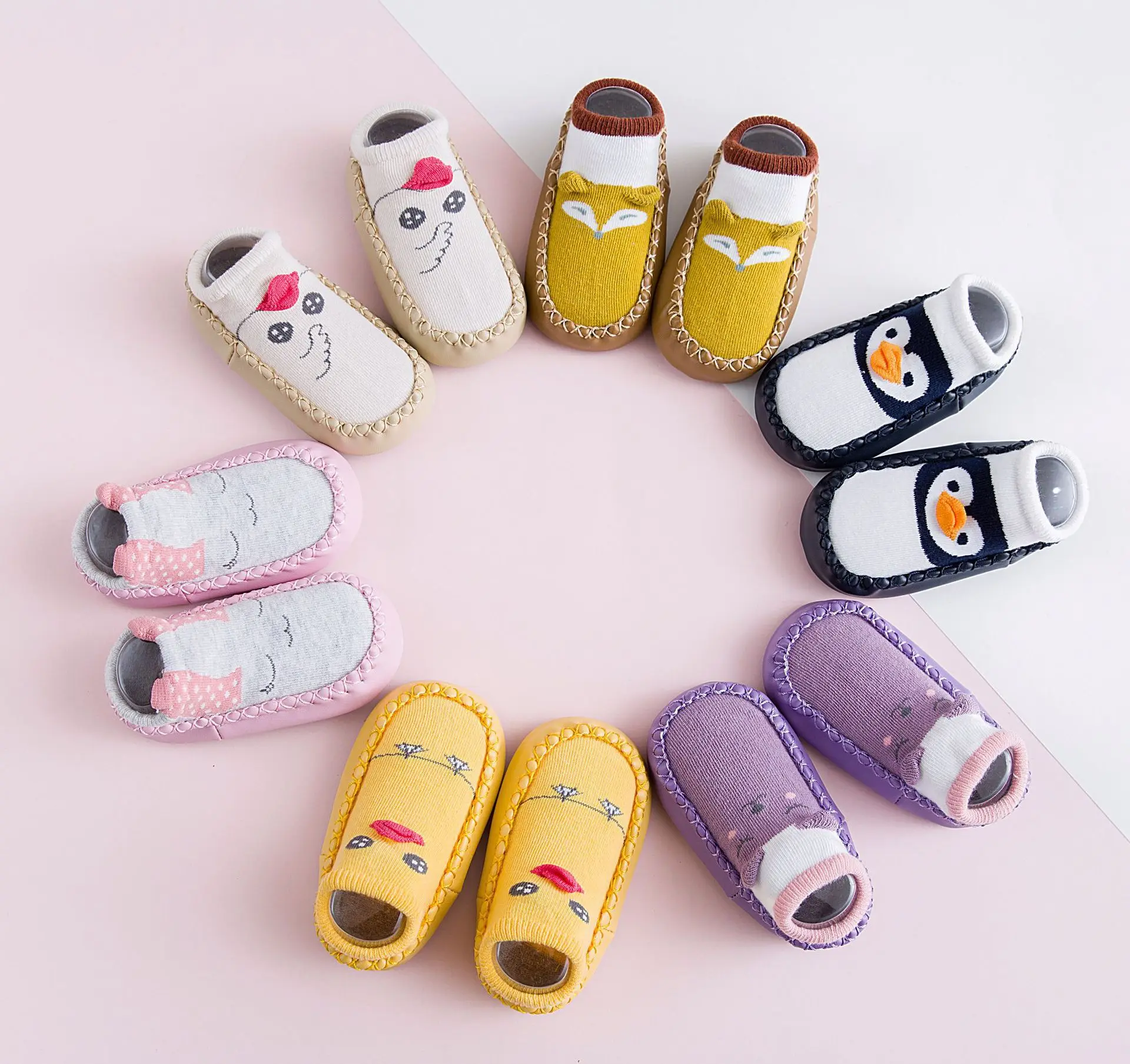 

2018 Spring New Style Baby Children Ankle Sock Cartoon Infant Floor Socks Anti-slip Small Alpaca Learner Socks