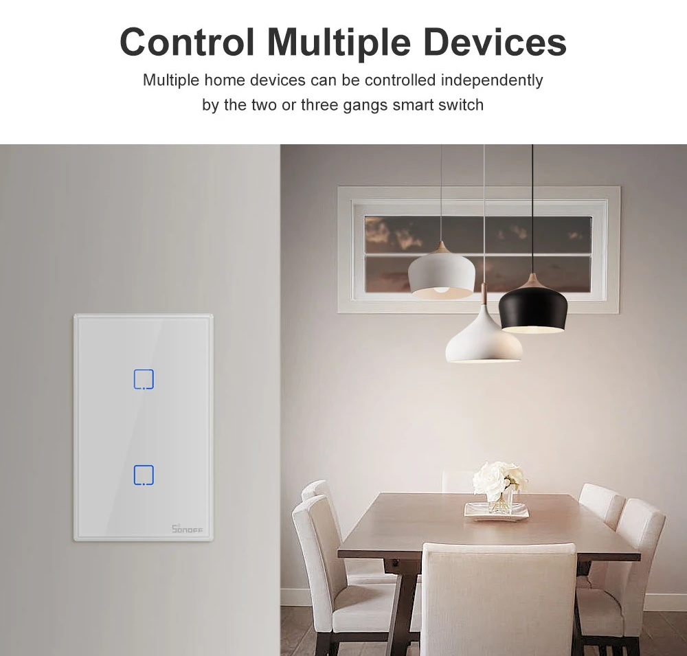 SONOFF T0US TX Smart WiFi настенный сенсорный выключатель для умного дома Автоматизация голоса/приложения/сенсорное управление Поддержка Alexa Google Home