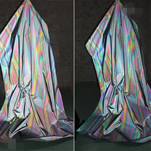 50*140 см/pieceLaser dazzle радио излучение отражающая ткань знаменитости douyin сценический фон Одежда diy ткань