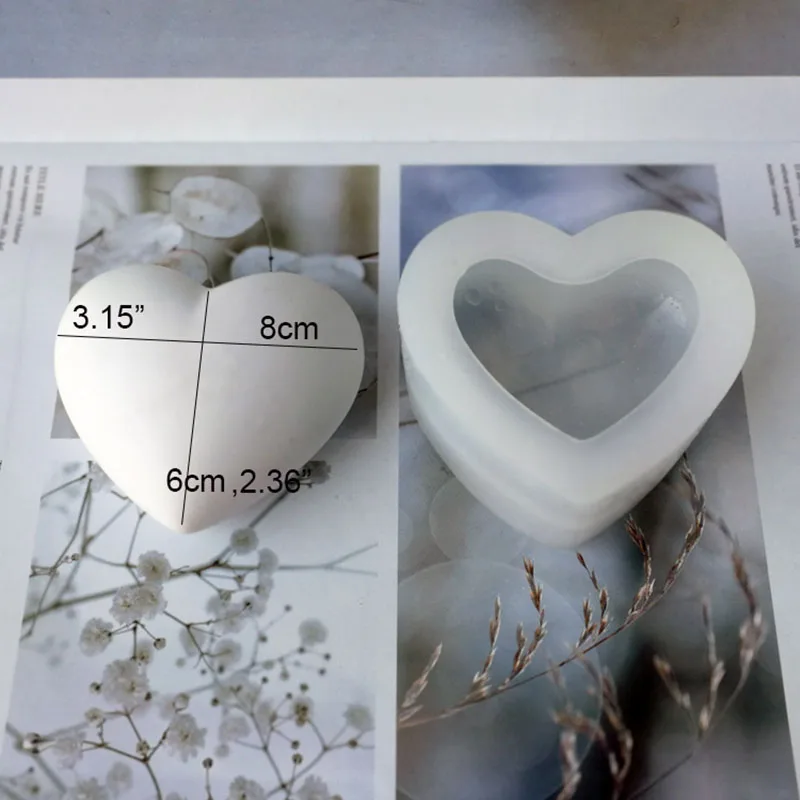 3d corazón de amor de silicona forma aroma yeso velas forma DIY pastel dekorationbdauxui 0s5