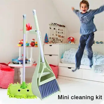 

Children Cleaning Tools Mop Broom Dustpan Toddler Cleaning Set For Living Room Kitchen
