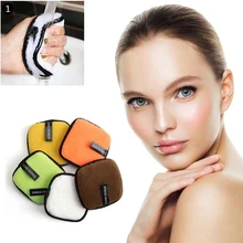 New 5Pcs Soft Microfiber Makeup Remover Puff Double Sided Makeup Sponge Easy To Use Facial Wash Puff Beauty Make Up Remover Tool