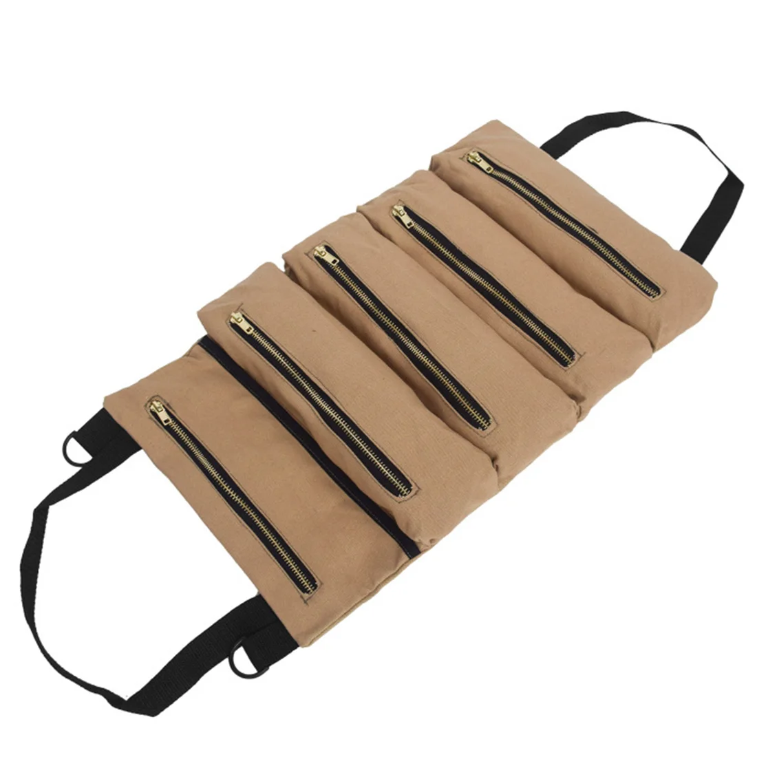 Canvas Foldable Hanging Organizer Large Capacity Auto Storage Bag Multi Pockets Car Back Seat Tools With Strap Interior Roll Up