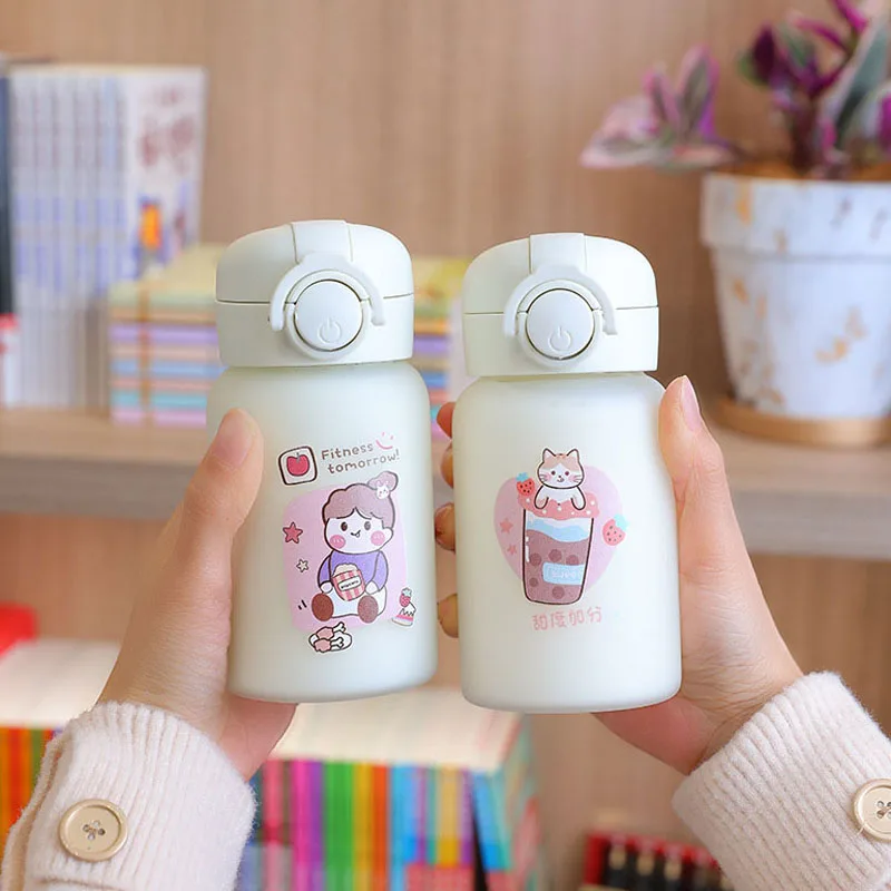 School Water Bottle Cute Glass  Kids Glass Water Bottle School - New  Cartoon Cute - Aliexpress