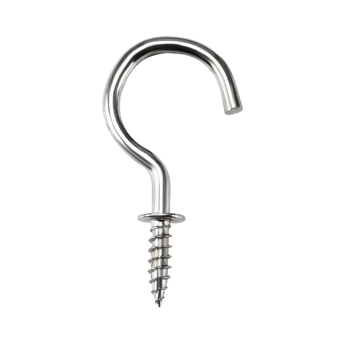 

uxcell 1.5" Screw Eye Hooks Self Tapping Screws Screw-in Hanger Eye-Shape Ring Hooks with Plate Silver 40pcs