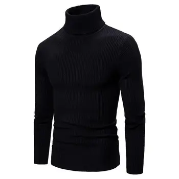 

Autumn Warm Turtleneck Sweater Men Solid Knitted Man Sweaters