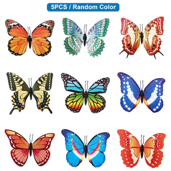 

5pcs Landscape Butterfly Stake Universal 3D Crafts Simulation Indoor Outdoor Colorful Plant Decor Garden Ornament DIY Lawn Home