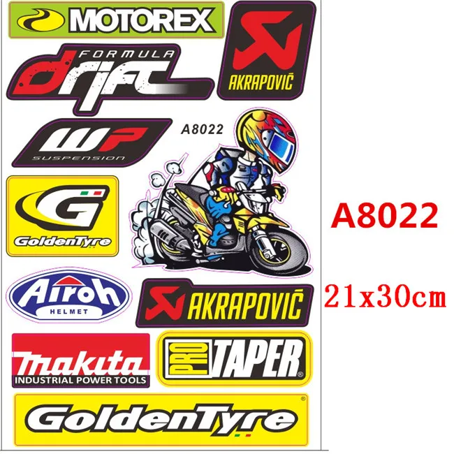 A8022 Akrapovic мотоциклетные стикеры доктор GP Мотокросс граффити винил JDM чемодан гитары Шлем Наклейка для Yamaha Kawasaki Honda - Цвет: A8022