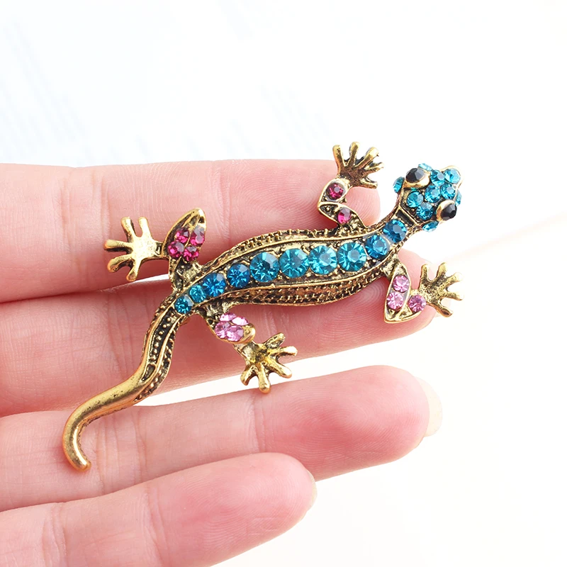 Pomlee Colorful Lizard Brooches for Women Cute Fashion Animal Pins