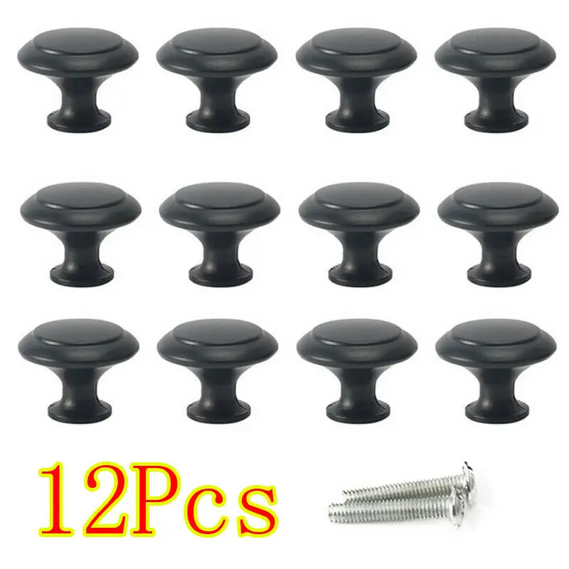 

12 Pcs Door Knob Cabinet Handles Stainless Steel Drawer Hand Pulls Knob Round Shaped Replacement Furniture DIY Door Hardware