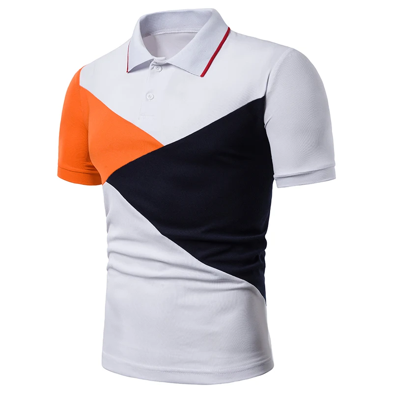Мужская рубашка поло летняя повседневная Pacthwork цвет короткий рукав Camisa Polo для мужчин поло для мужчины De Marque Haute Qualite топы тройник M-3XL