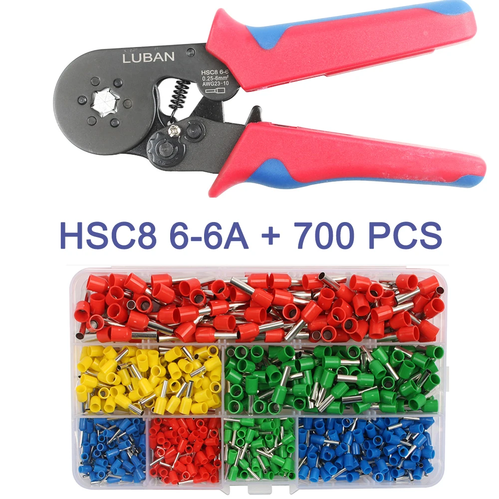 HSC8 6-4 6-6 многофункциональные crimppring инструменты crimppers новая модель Шестигранная четырехгранная для VE разъемы - Цвет: 6-6S 700PCS