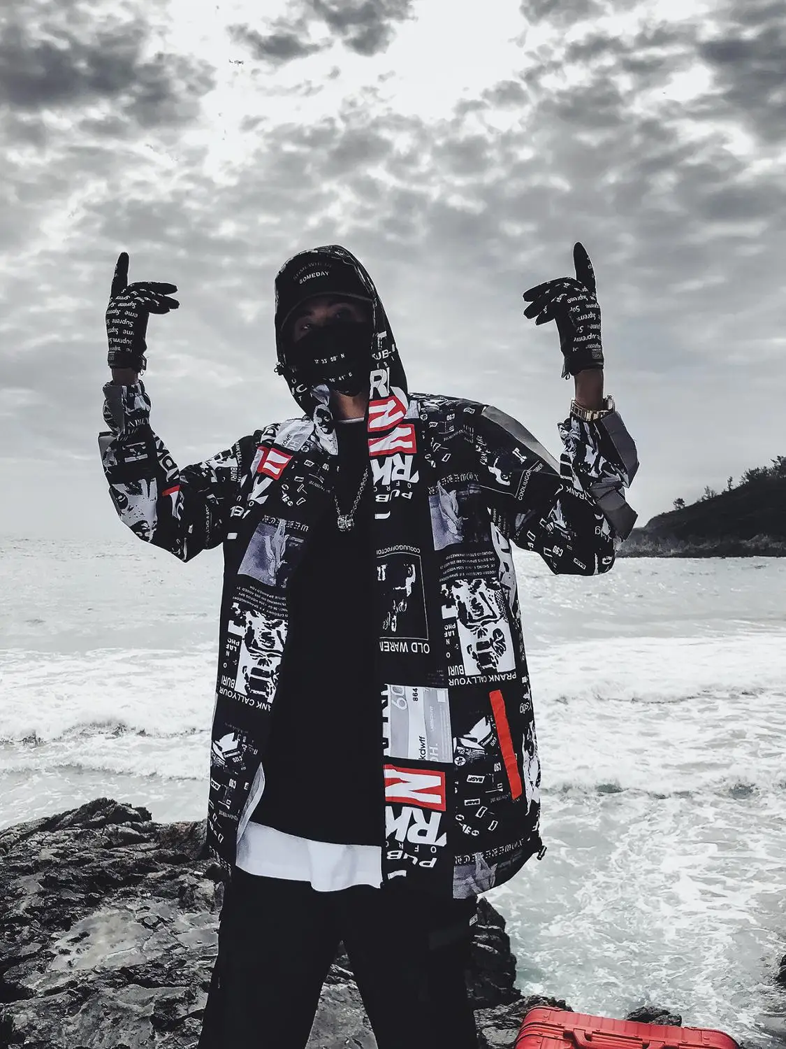 Kopen Harajuku Kleur Blok Jas Streetwear Heren Hip Hop Windjack Gedrukt Street Dance Jas Jas Herfst Zomer Kleding