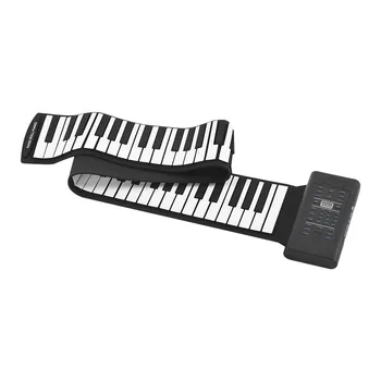

88 Keys Roll Up Piano Electronic Keyboard Built-in Stereo Speaker Support MIDI OUT Microphone Audio Input functions