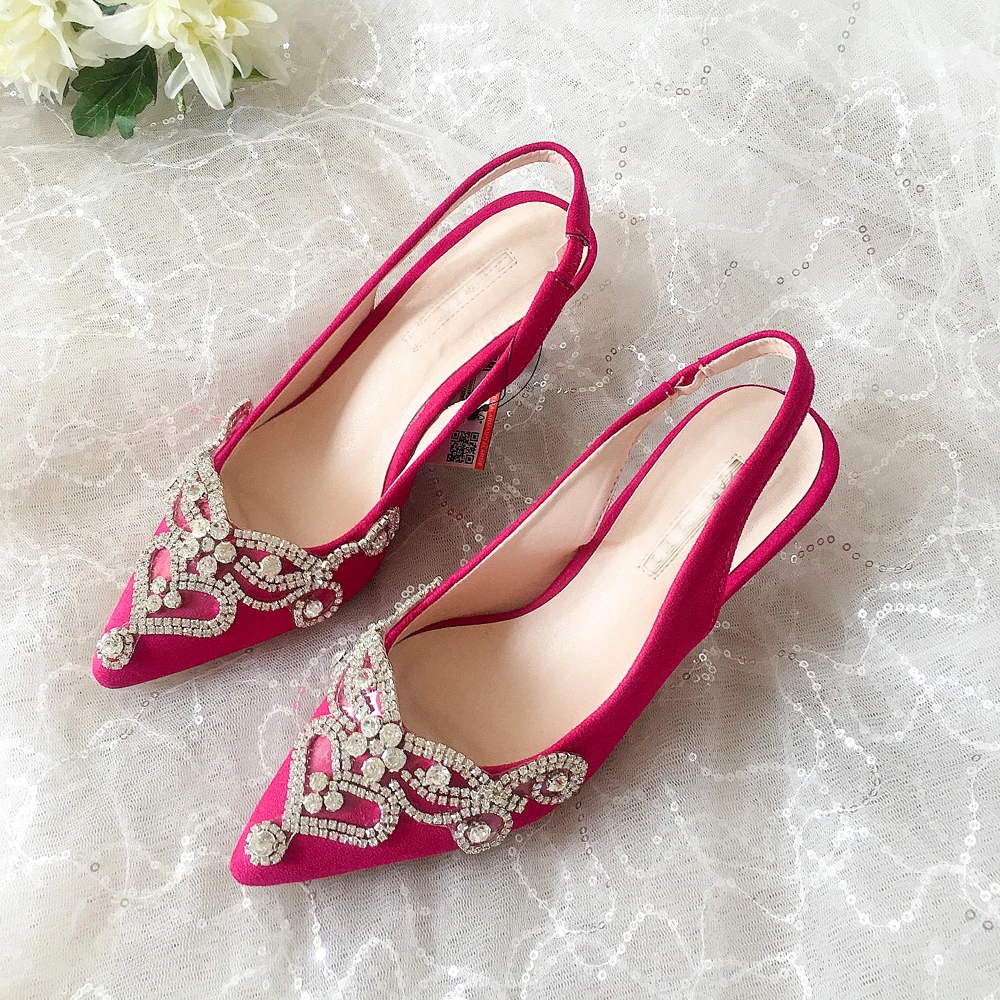 rhinestone short heels