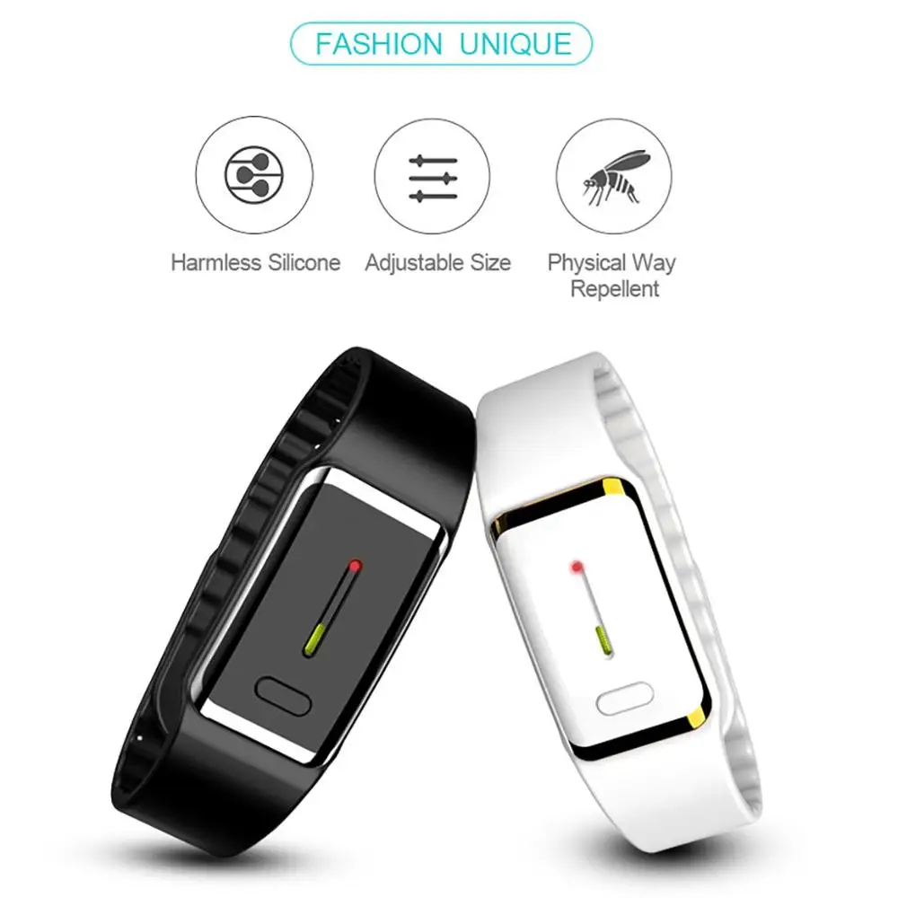 

2020 Outdoor Electronic Pest control Insect Bugs USB Mosquito Repellent Wristband Bracelet Anti Mosquito Pest repellent 