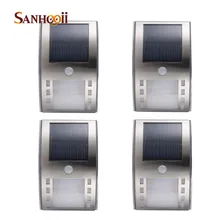 

4x Stainless Steel Solar Power Panel 3 LED Light PIR Motion Sensor Waterproof Outdoor Fence Garden Pathway Door Path Wall ZM56