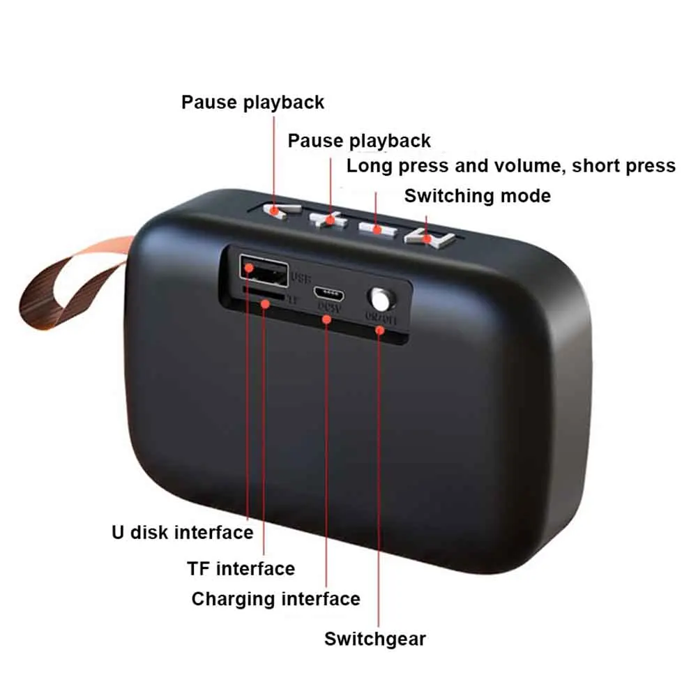 Tablet Loudspeaker Mini Portable Bluetooth Speaker TF Card Outdoor Laptop Stereo Sound Office Surround Smartphone FM Wireless