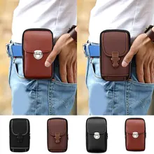 

New PU Leather Zipper Waist Packs Purse Vintage Men Travel Fanny Pack Belt Loops Hip Bum Bag Wallet Waist Bag Mobile Phone Pouch