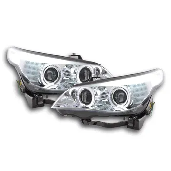 

FKFSBM14007fari Angel Eyes LED headlights BMW 5 Series E60/E61 year Constr. 05-08 Chrome RHD-right steering wheel