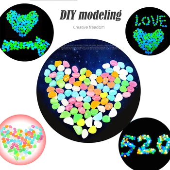 

100 PCS Glow In The Dark Garden Pebbles Glow Stones Rocks for Garden Walkways Garden Luminous Stones Garden Decoration Novelty