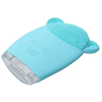 

Blue USB Rechargeable Smart Ultrasonic Mini Electric Massage Brush Washing Waterproof Silicone Cleansing Tools Face Cleaning Mac