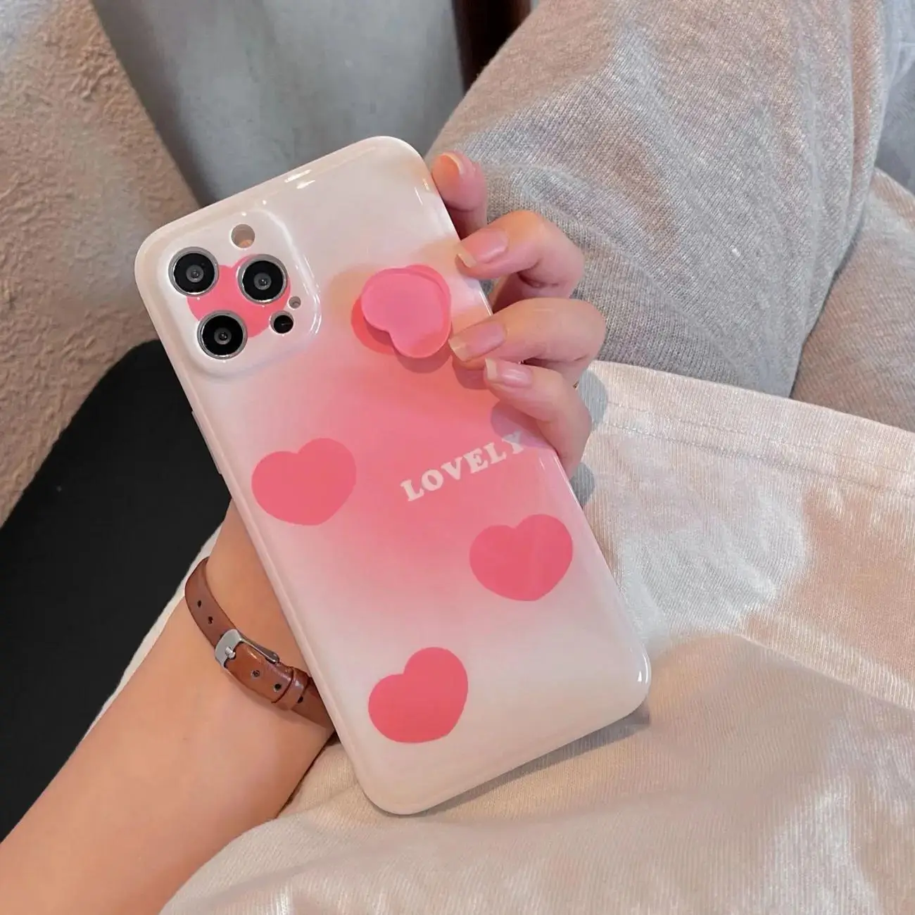 For IPhone 7/8plus X XR XS 11 12Pro Silicone Soft Cover Creativity Cute Phone Case Anti-drop Love Luxury Protective | Дом и сад