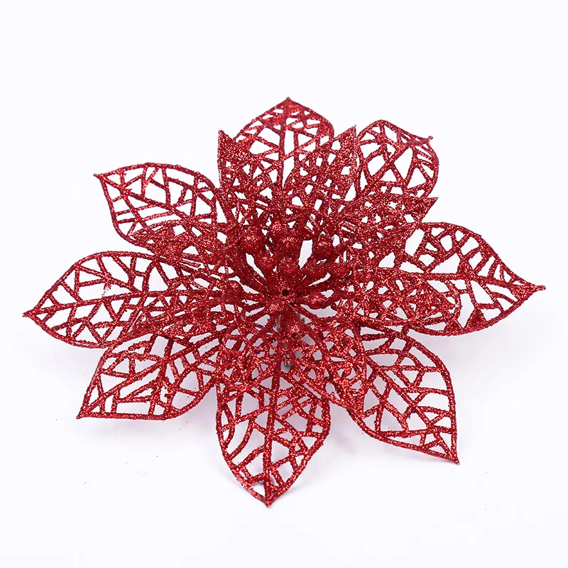 1pc/5pcs Artificial Flowers Christmas Decorations For Home Christmas Tree Ornaments Xmas Tree New Year Decor Navidad