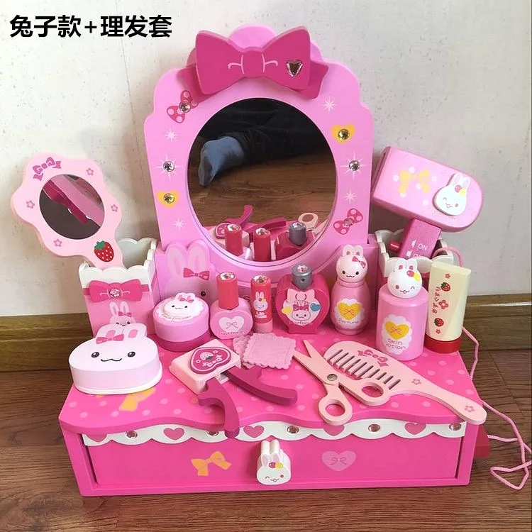 

Toy Princess Dresser Hairdressing Children GIRL'S Dresser Had mu tao zhuang Cosmetic Box Girls Unisex
