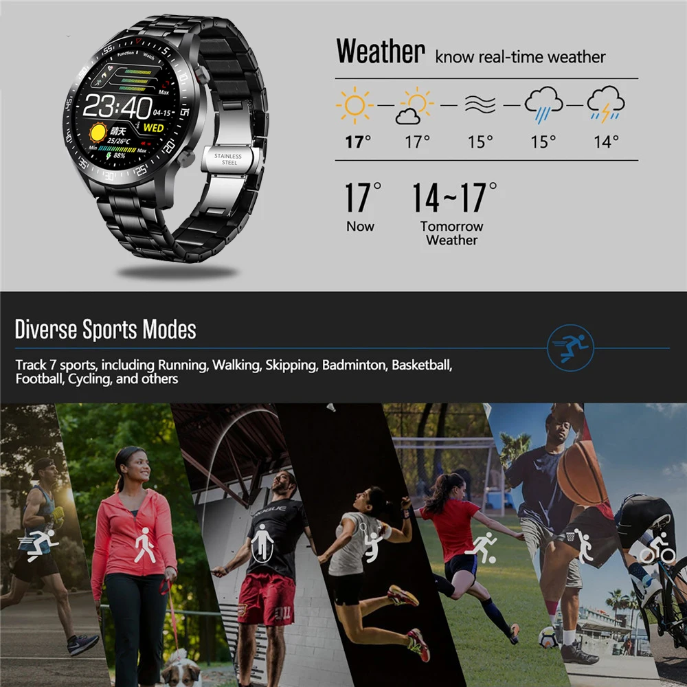 LIGE New Steel Band Digital Watch Men Sport Watches Electronic LED Male Wrist Watch For Men Clock Waterproof Bluetooth Hour+box 5
