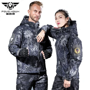 

Winter Hiking Jacket Waterproof Anti Snow Fleece Warm Soft Shell Clothing Tactical Camouflage Windbreaker Men Women Army Pants